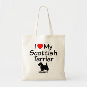 Ik hou van mijn Schotse Terrier hondentas Tote Bag