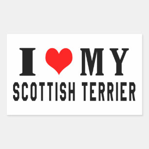 Ik hou van mijn Schotse Terrier Rechthoekige Sticker
