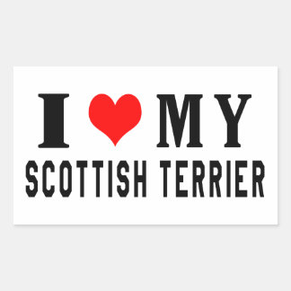 Ik hou van mijn Schotse Terrier Rechthoekige Sticker