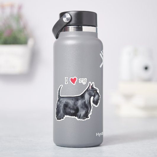 Ik hou van mijn Schotse Terrier Vinyl Sticker (HydroFlask)