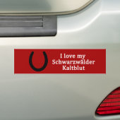 Ik hou van mijn Schwarzwalder Kaltblut Paard Bumpersticker (Op auto)