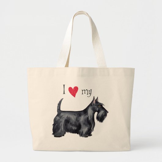 Ik hou van mijn Scottie Grote Tote Bag (Voorkant)
