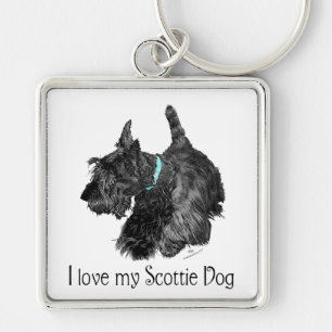 Ik hou van mijn Scottie-hond Sleutelhanger