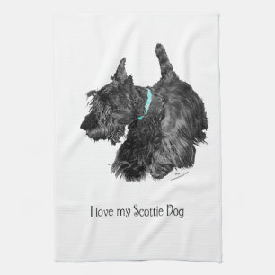 Ik hou van mijn Scottie-hond Theedoek
