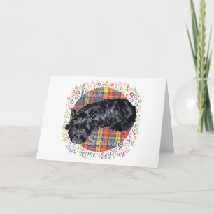 Ik hou van mijn Scottie op plaid Feestdagen Kaart