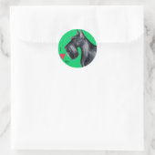 Ik hou van mijn Scottie Ronde Sticker (Tas)