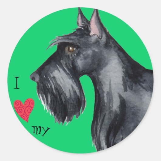 Ik hou van mijn Scottie Ronde Sticker (Voorkant)