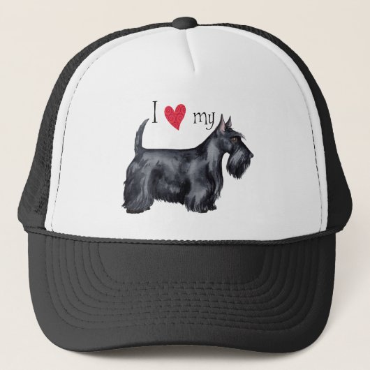 Ik hou van mijn Scottie Trucker Pet (Voorkant)