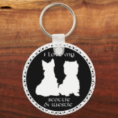 Ik hou van mijn Scottie & Westie Sleutelhanger (Voorkant)