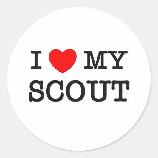 Ik hou van mijn SCOUT Ronde Sticker (Voorkant)