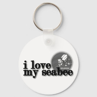 Ik hou van mijn Seabee met Seabee logo Sleutelhanger