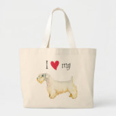 Ik hou van mijn Sealyham Terrier Large Canvas tas (Voorkant)