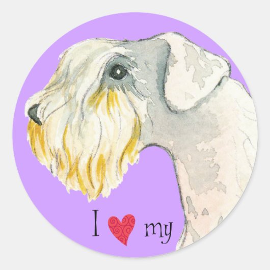 Ik hou van mijn Sealyham Terrier Ronde Sticker (Voorkant)