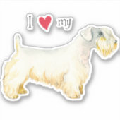 Ik hou van mijn Sealyham Terrier Vinyl Sticker (Voorkant)
