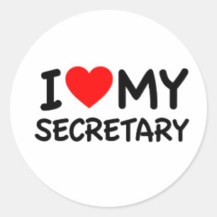 Ik hou van mijn secretaresse ronde sticker