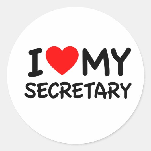 Ik hou van mijn secretaresse ronde sticker (Voorkant)