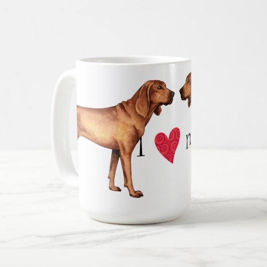 Ik hou van mijn sequbone Coonhound Koffiemok (Voorkant links)