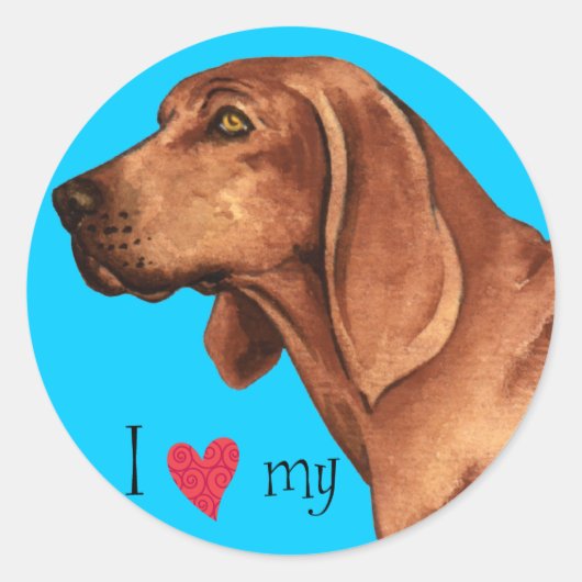 Ik hou van mijn sequbone Coonhound Ronde Sticker (Voorkant)
