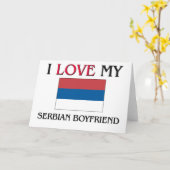 Ik hou van mijn Servische Boyvriend Kaart (Gele Bloem)