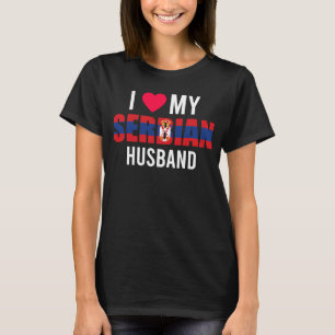 Ik hou van mijn Servische echtgenoot Valentijnsdag T-shirt