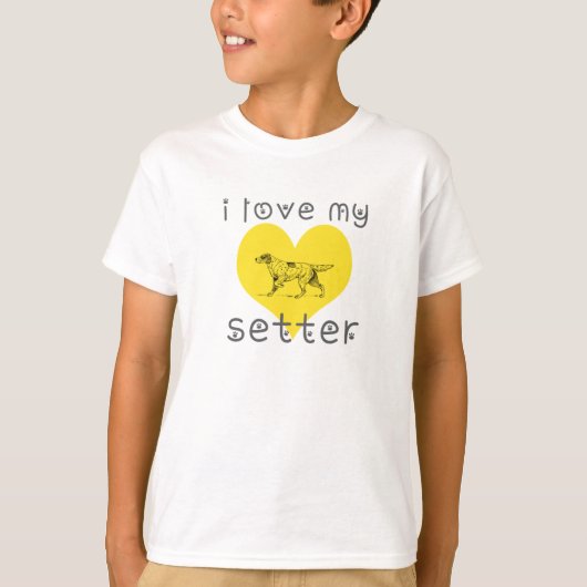 Ik hou van mijn setter. t-shirt (Voorkant)