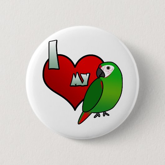 Ik hou van mijn Severe Macaw Button (Voorkant)