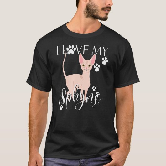 Ik hou van mijn sfonx Ca Cats Lady Kat Kitten T-shirt (Voorkant)