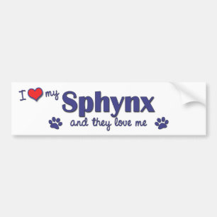 Ik hou van mijn sfonynx (meerdere katten) bumpersticker