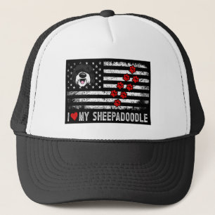 Ik hou van mijn Sheepadoodle Schattige Hondeneigen Trucker Pet