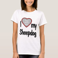 Ik hou van mijn Sheepdog Cute Red Heart Photo Lijs