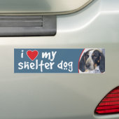 Ik hou van mijn Shelter Dog Bluetick Coonhound Bumpersticker (Op auto)