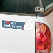 Ik hou van mijn Shelter Dog Bumpersticker (Op Truck)