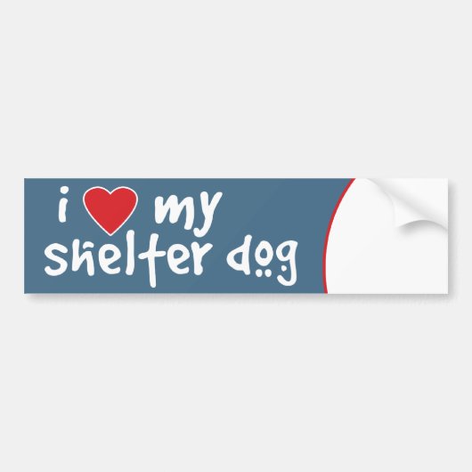 Ik hou van mijn Shelter Dog Bumpersticker (Voorkant)