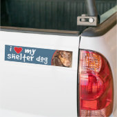 Ik hou van mijn Shelter Dog Doberman Bumpersticker (Op Truck)