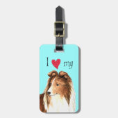 Ik hou van mijn Sheltie Bagagelabel (Voorkant verticaal)