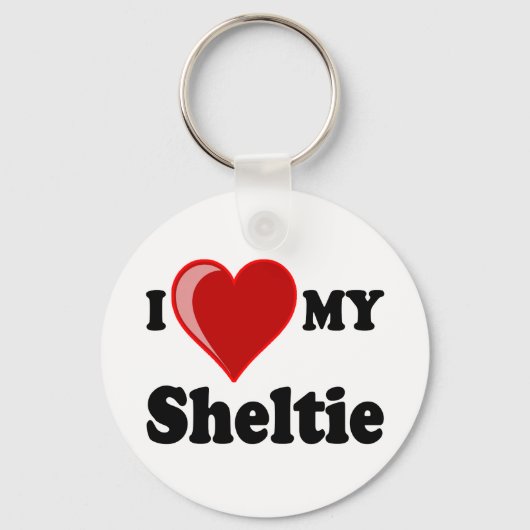 Ik hou van mijn Sheltie Dog Sleutelhanger (Voorkant)