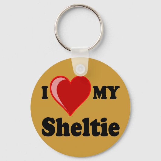 Ik hou van mijn Sheltie Dog Sleutelhanger (Voorkant)