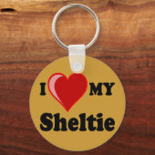 Ik hou van mijn Sheltie Dog Sleutelhanger (Voorkant)