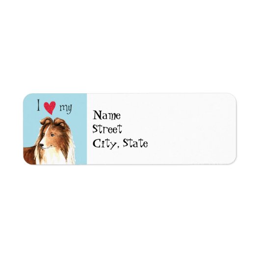 Ik hou van mijn Sheltie Etiket (Voorkant)