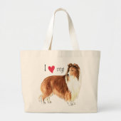 Ik hou van mijn Sheltie Grote Tote Bag (Voorkant)