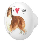 Ik hou van mijn Sheltie Keramische Knop (Rechts)