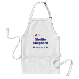 Ik hou van mijn Sheltie Shepherd (Vrouw Dog) Standaard Schort