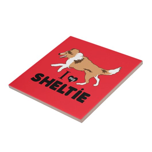 Ik hou van mijn Sheltie Shetland Sheepdog Tegeltje (Zijkant)
