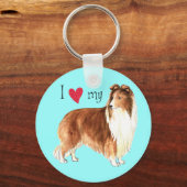 Ik hou van mijn Sheltie Sleutelhanger (Voorkant)
