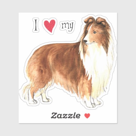 Ik hou van mijn Sheltie Vinyl Sticker (Vel)