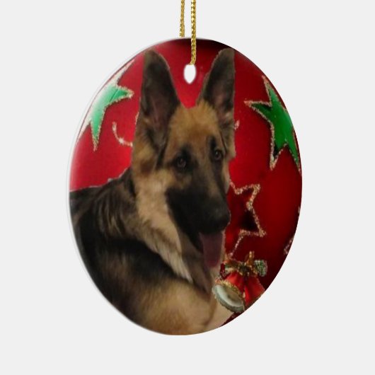 Ik hou van mijn Shepherd-versiering Keramisch Ornament (Rechts)