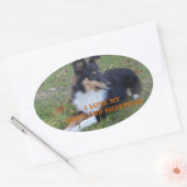 Ik hou van mijn Shetland Sheepdog Black Tri Ovale Sticker (Envelop)