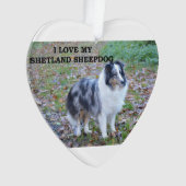 Ik hou van mijn Shetland Sheepdog Ornament (voorkant)