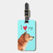 Ik hou van mijn Shiba Inu Bagagelabel (Voorkant verticaal)