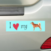 Ik hou van mijn Shiba Inu Bumpersticker (Op auto)